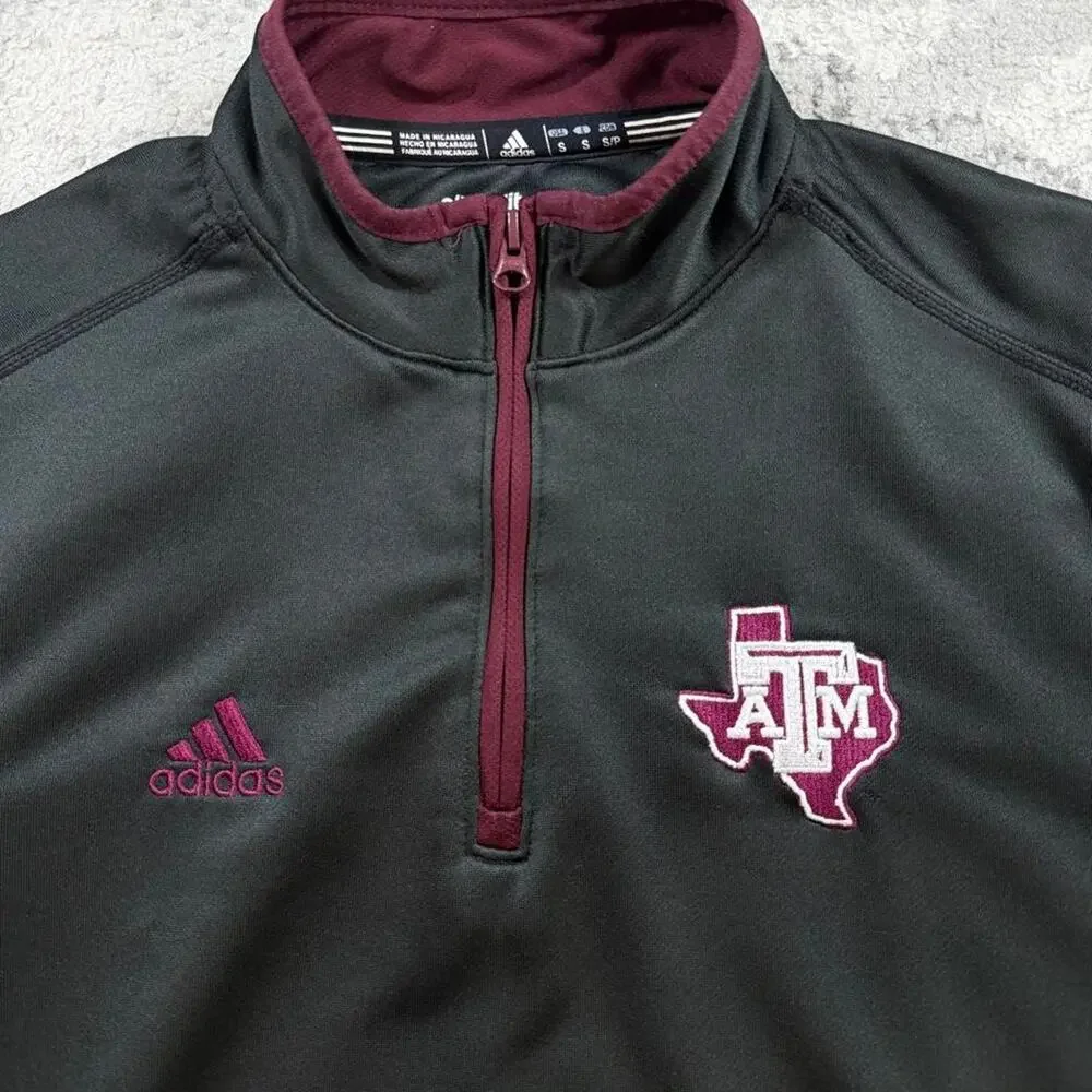 Adidas texas am aggies 14Adidas Texas A&M Aggies 1/4 Zip Pullover Jacket small